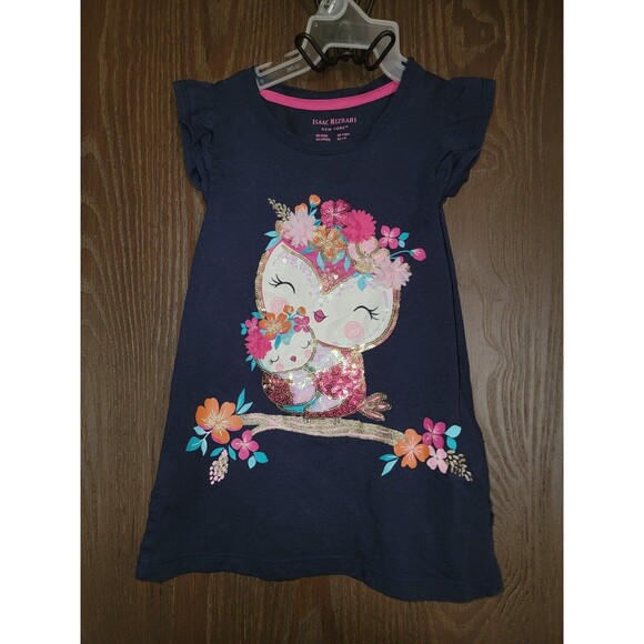 Isaac Mizrahi Navy sequin owl top toddler girl 4 ug - Picture 2 of 5